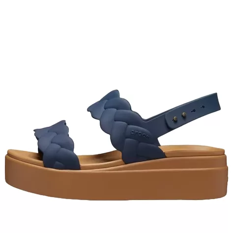 (WMNS) Crocs Brooklyn Woven Wedge Sandals 'Blue Brown' (WMNS) Crocs Brooklyn Woven Wedge Sandals 'Blue Brown'