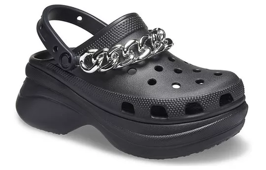 WMNS-Crocs-Classic-Clog-Retro-Sandals-Black-Silver-1 (WMNS) Crocs Classic Clog Retro Sandals Black Silver