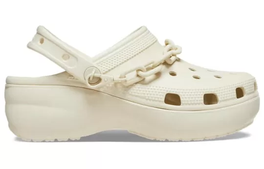 WMNS-Crocs-Classic-Platform-Chain-Clogs-Bone-1 (WMNS) Crocs Classic Platform Chain Clogs 'Bone'