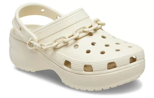 WMNS-Crocs-Classic-Platform-Chain-Clogs-Bone-2 (WMNS) Crocs Classic Platform Chain Clogs 'Bone'