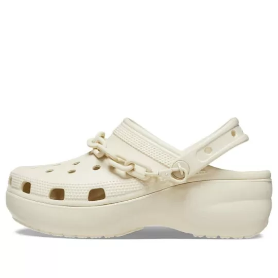 (WMNS) Crocs Classic Platform Chain Clogs 'Bone' (WMNS) Crocs Classic Platform Chain Clogs 'Bone'