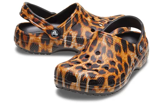 WMNS-Crocs-Classic-clog-animal-Printing-Beach-Casual-Sandals-Leopard-print-3 (WMNS) Crocs Classic clog animal Printing Beach Casual Sandals Leopard print