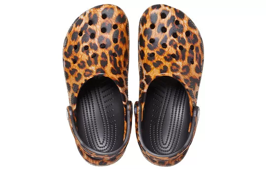 WMNS-Crocs-Classic-clog-animal-Printing-Beach-Casual-Sandals-Leopard-print-4 (WMNS) Crocs Classic clog animal Printing Beach Casual Sandals Leopard print