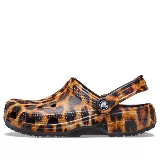 (WMNS) Crocs Classic clog animal Printing Beach Casual Sandals Leopard print (WMNS) Crocs Classic clog animal Printing Beach Casual Sandals Leopard print