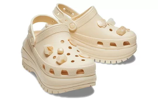WMNS-Crocs-Mega-Crush-Shell-and-Pealrs-Clogs-Beige-209287-2 (WMNS) Crocs Mega Crush Shell and Pealrs Clogs 'Beige' 209287