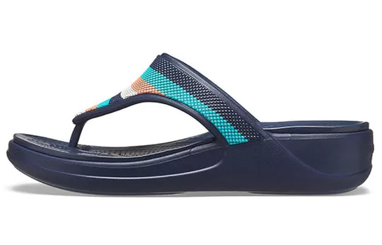 WMNS-Crocs-Monterey-Bead-Strap-Wedge-Dark-Blue-1 (WMNS) Crocs Monterey Bead Strap Wedge 'Dark Blue'