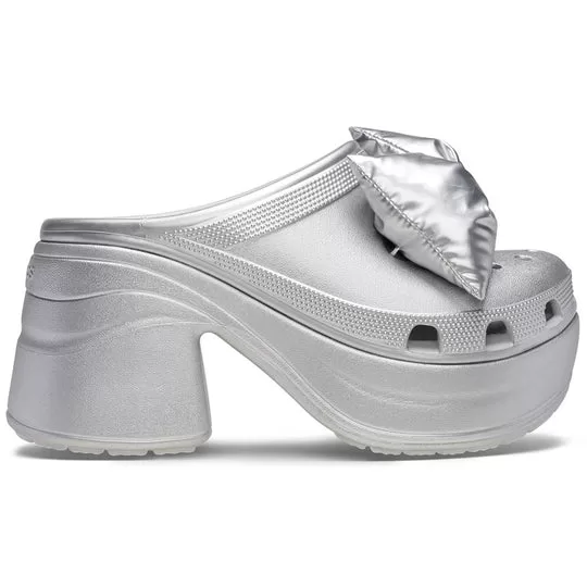 WMNS-Crocs-Siren-Metallic-Bow-Clogs-Silver-1 (WMNS) Crocs Siren Metallic Bow Clogs 'Silver'
