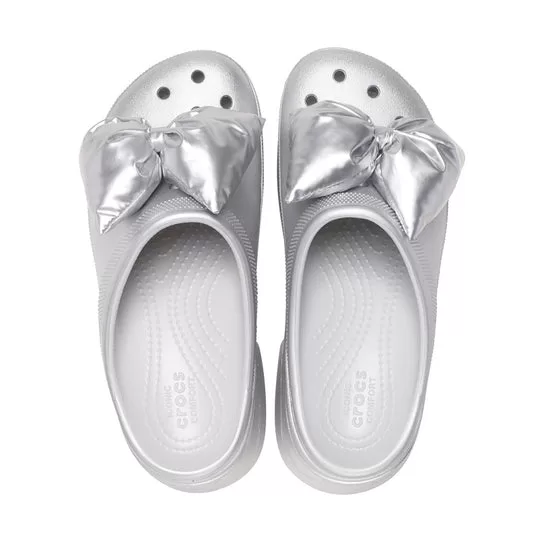 WMNS-Crocs-Siren-Metallic-Bow-Clogs-Silver-3 (WMNS) Crocs Siren Metallic Bow Clogs 'Silver'