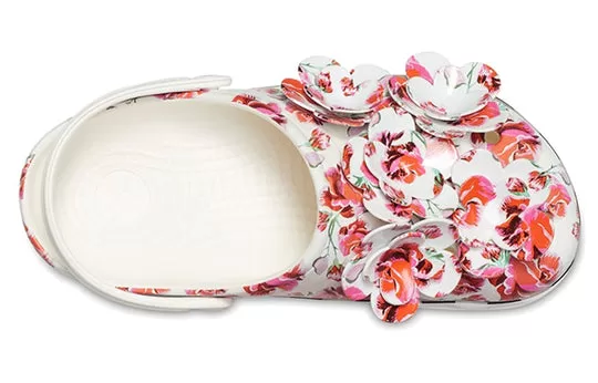 WMNS-Crocs-Timeless-Clash-Roses-Floral-Dots-Clog-White-Red-Black-4 (WMNS) Crocs Timeless Clash Roses Floral Dots Clog 'White Red Black'