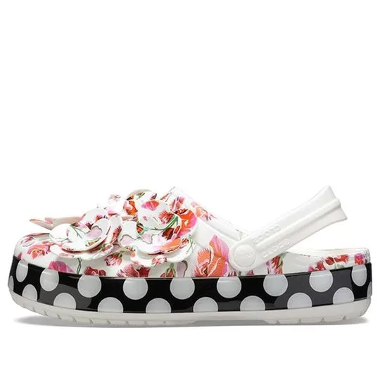 (WMNS) Crocs Timeless Clash Roses Floral Dots Clog 'White Red Black' (WMNS) Crocs Timeless Clash Roses Floral Dots Clog 'White Red Black'