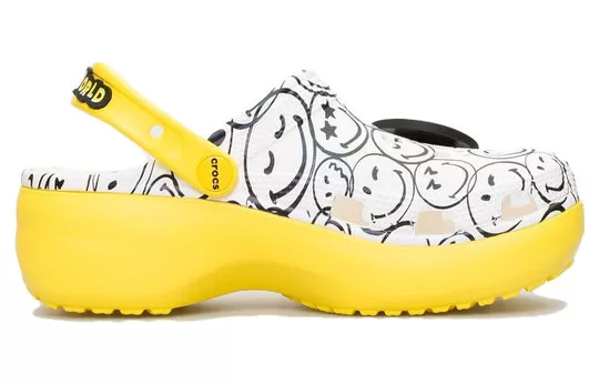 WMNS-Crocs-x-Smiley-World-Charm-Classic-Platform-Clogs-Yellow-White-1 (WMNS) Crocs x Smiley World Charm Classic Platform Clogs 'Yellow White'